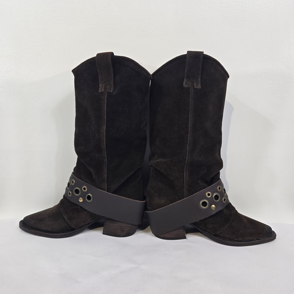 Steve Madden Womens 8.5M Ashwood Brown Suede Buckle Boot NWOT - Picture 4 of 10